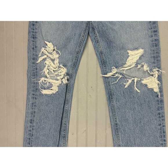 Agolde Size 24 Womens Jeans Button Fly Cotton High Rise Distress Straight - Picture 5 of 5